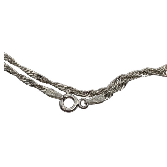Jewelry - 925 Sterling Silver‎ Singapore Twisted Chain Necklace 22 Inch Made in Italy